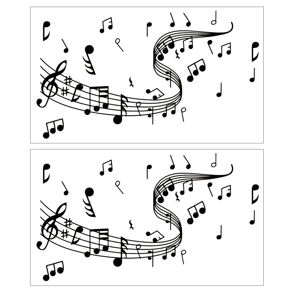 2Pcs Household Music Note Wallpaper Sticker DIY Wall Stickers for Home Decoration