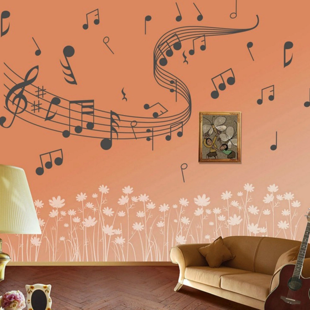 2Pcs Household Music Note Wallpaper Sticker DIY Wall Stickers for Home Decoration