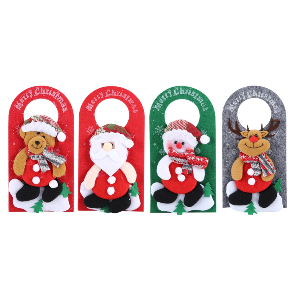 4PCS/Set Christmas Door Ornaments Cartoon Door Hanging Pendants for Hotel Shop Window Decorations