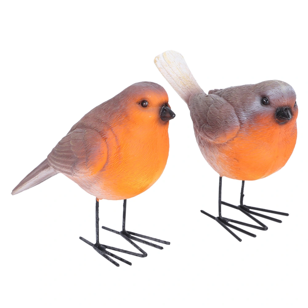 2PCS Simulation Resin Bird Decor Animal Indoor Outdoor Garden Art Craft Ornaments