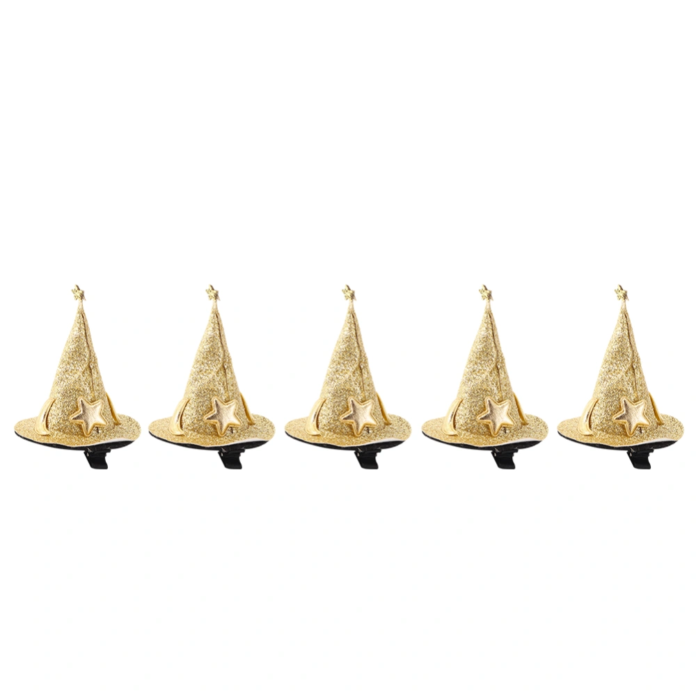 5pcs Mini Witch Hat Hair Pins Cute Hair Clips Cosplay Costume Accessories for Halloween Party Decoration