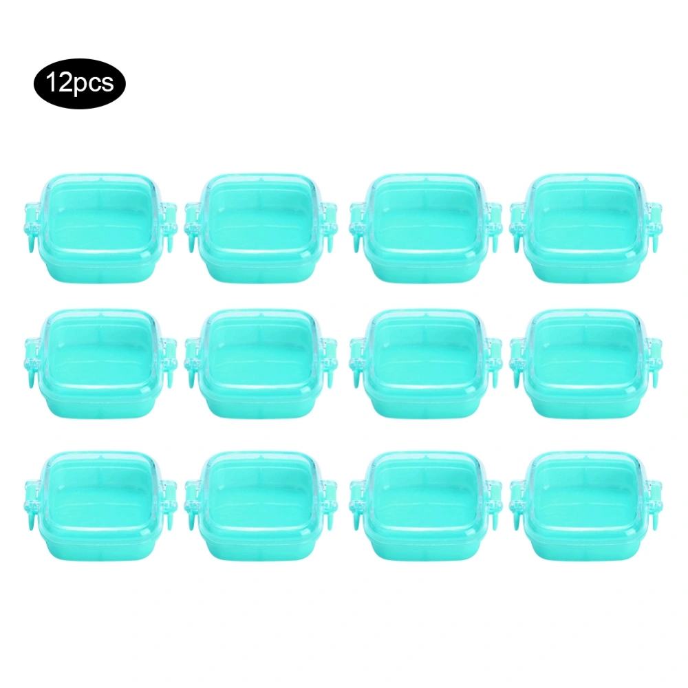 12pcs Food Grade Plastic Candy Box Cookie Snack Storage Case with LidLake Blue