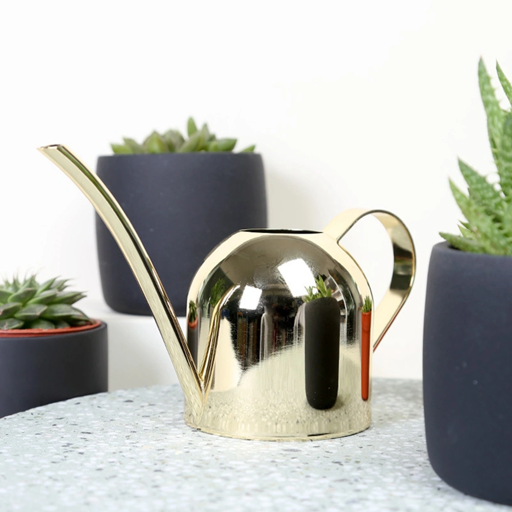 500ml Stainless Steel Watering Can Long Mouth Sprinkling Pot for Outdoor and Indoor House PlantsGold