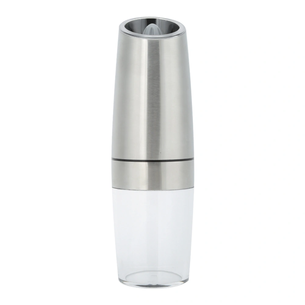 Household MultiFunctional Electric Grinding Tool Pepper Mill Induction Spice Grinder Kitchen Utensils(Silver )