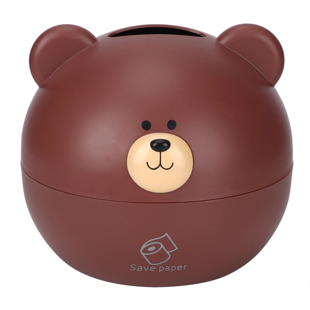 Household Cartoon Bear Multi Functional Tissue Storage Box Paper Towel Dispenser Case(Brown )