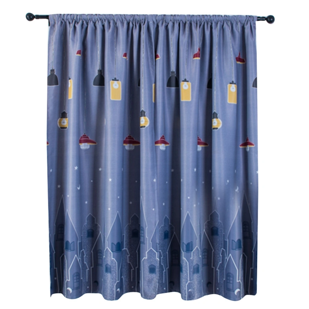 Living Room Bedroom Polyester Printing Pattern Window Shading Drape Curtain DecorationGrey