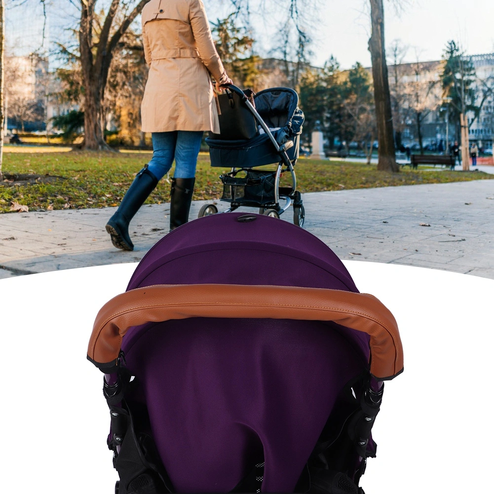 Washable Removable Soft Baby Stroller Armrest Grip Handle Cover Stroller AccessoriesBrown