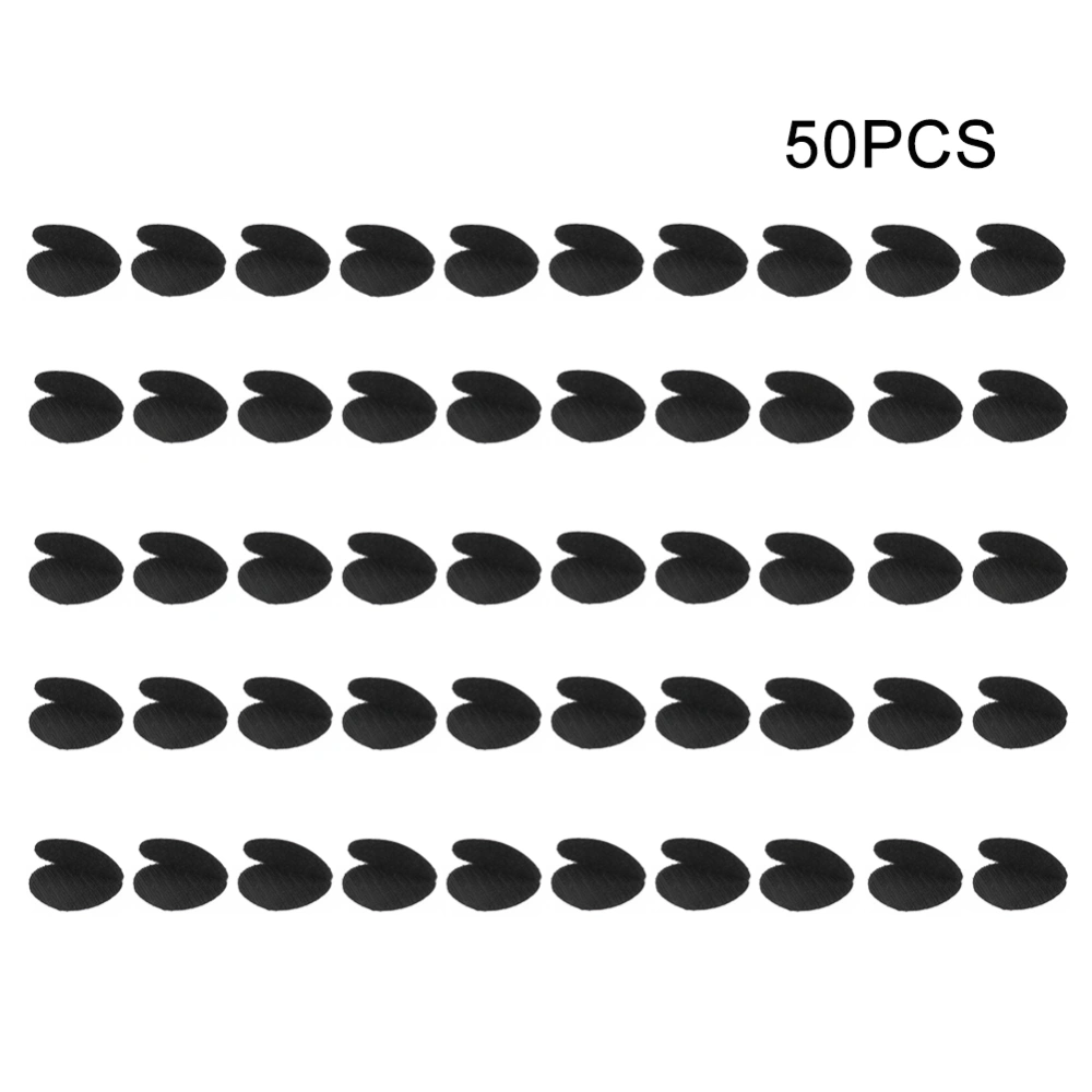 50Pcs Seamless Double-Sided Hook and Loop Fasteners Bed Sheet Carpet Fixed Stickers(Black )