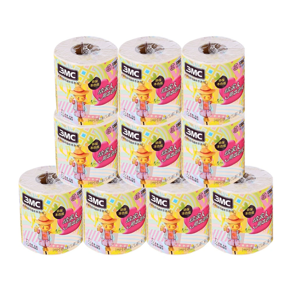 10 Rolls Toilet Roll Paper Bamboo Pulp Soft 4-Layers Bath Household Cleaning Supplies