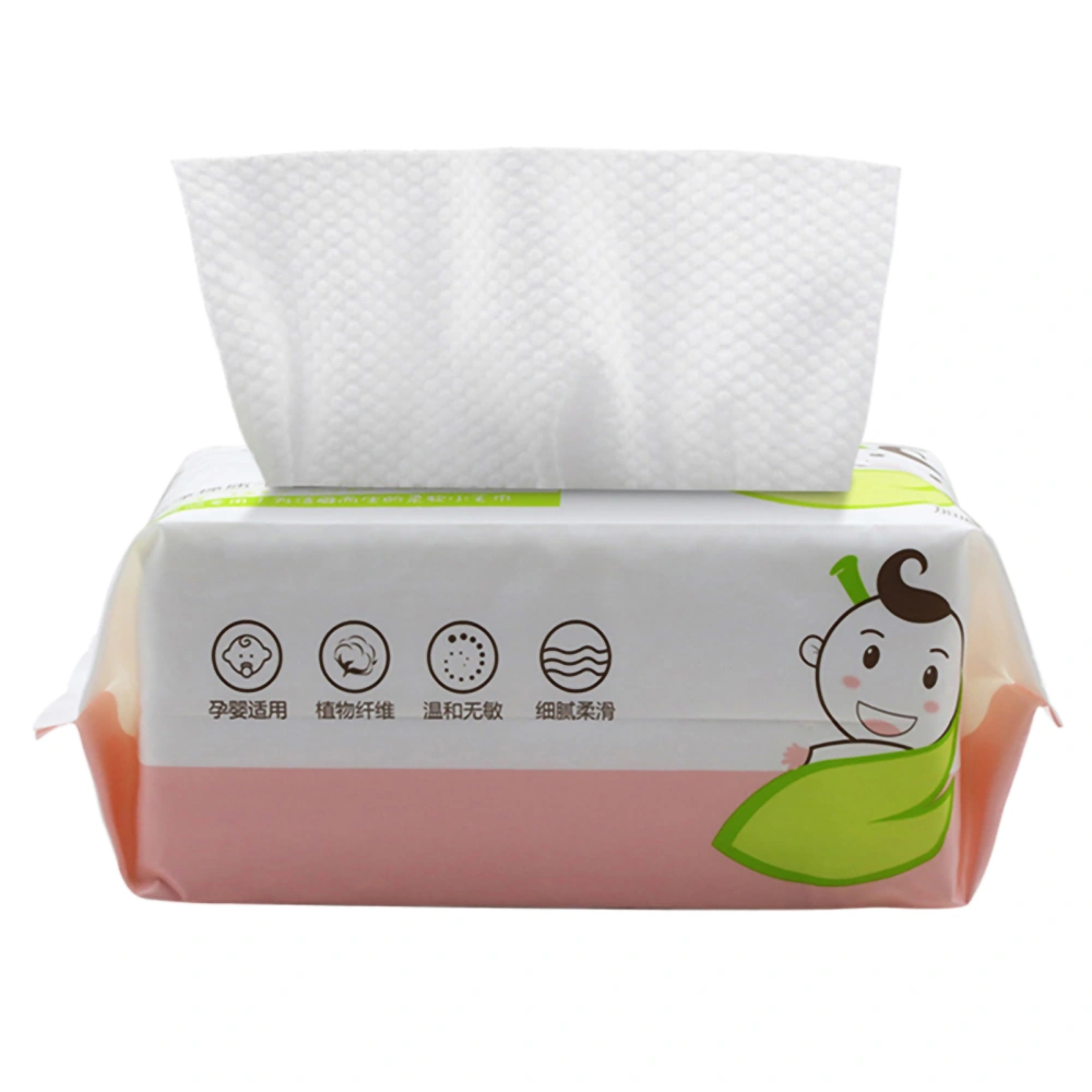 60Pcs/Bag Skin-Friendly Wet and Dry Dual Use Cotton Tissue Disposable Portable Tissue Paper