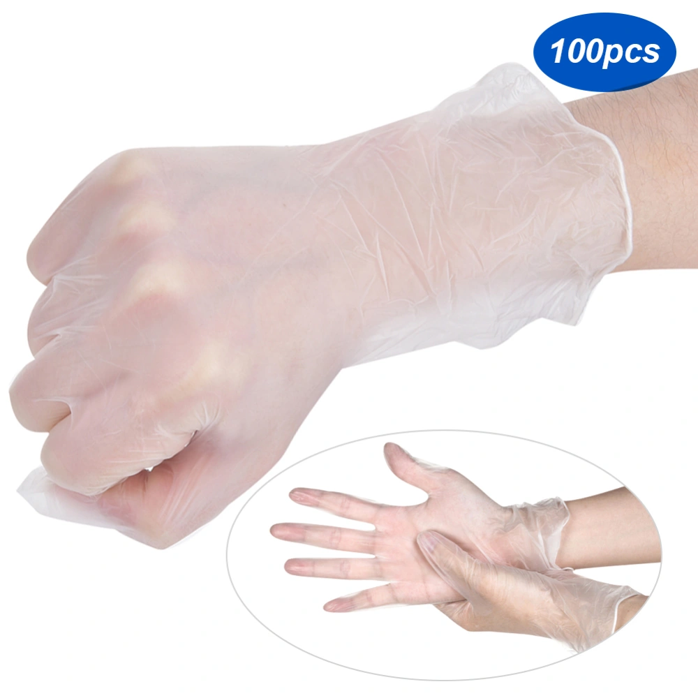 50Pairs/Box Disposable PVC Gloves Transparent Safe Single Use Gloves for Daily Working UseXL