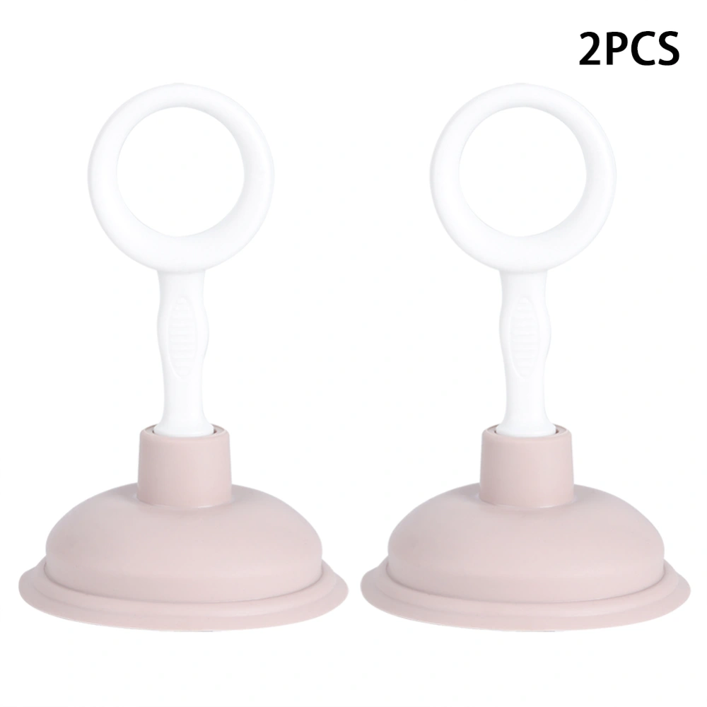 2Pcs Handheld Suction Pipe Cleaner Pipeline Dredging Cleaning Tool for Kitchen Bathroom UsePink