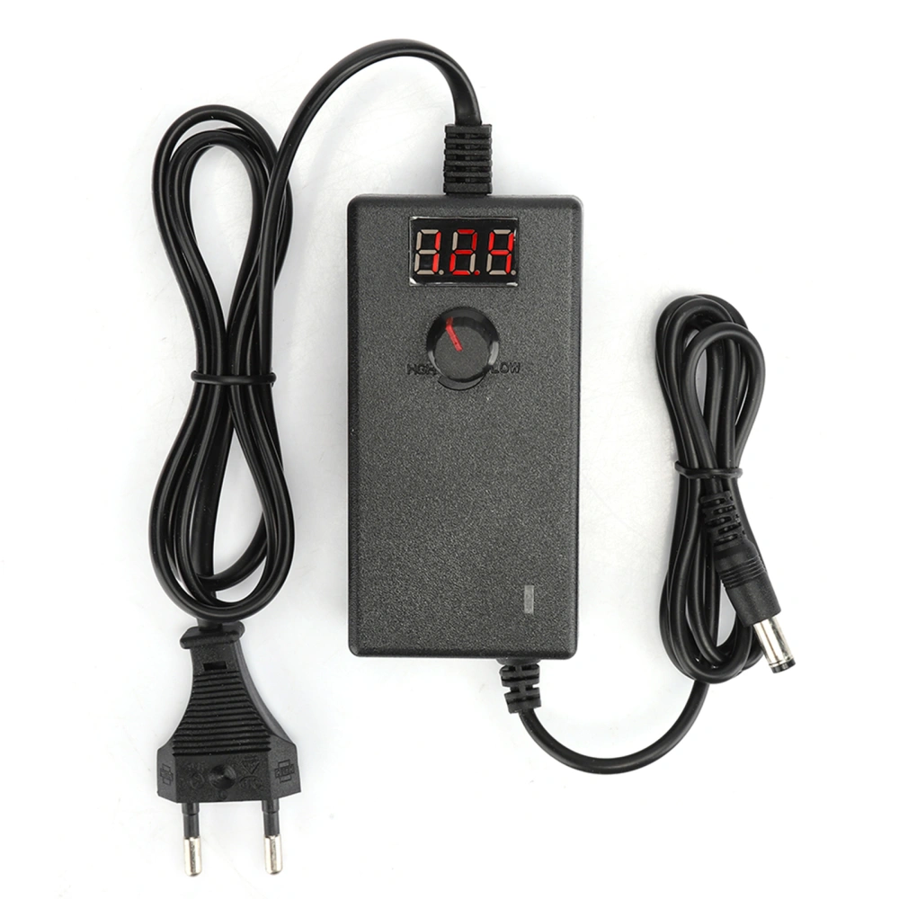 Adjustable 3-12V 3A Speed Control Voltage Regulated Power Supply Adapter Charger with Display Screen 100-240VEU Plug