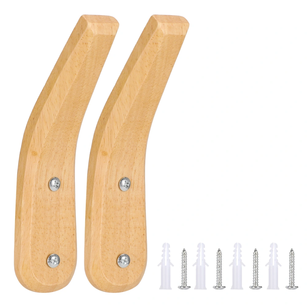 2PCS Simple Modern Style Wooden Coat Hooks Wall Mounted Hook Wall Organizer for Home