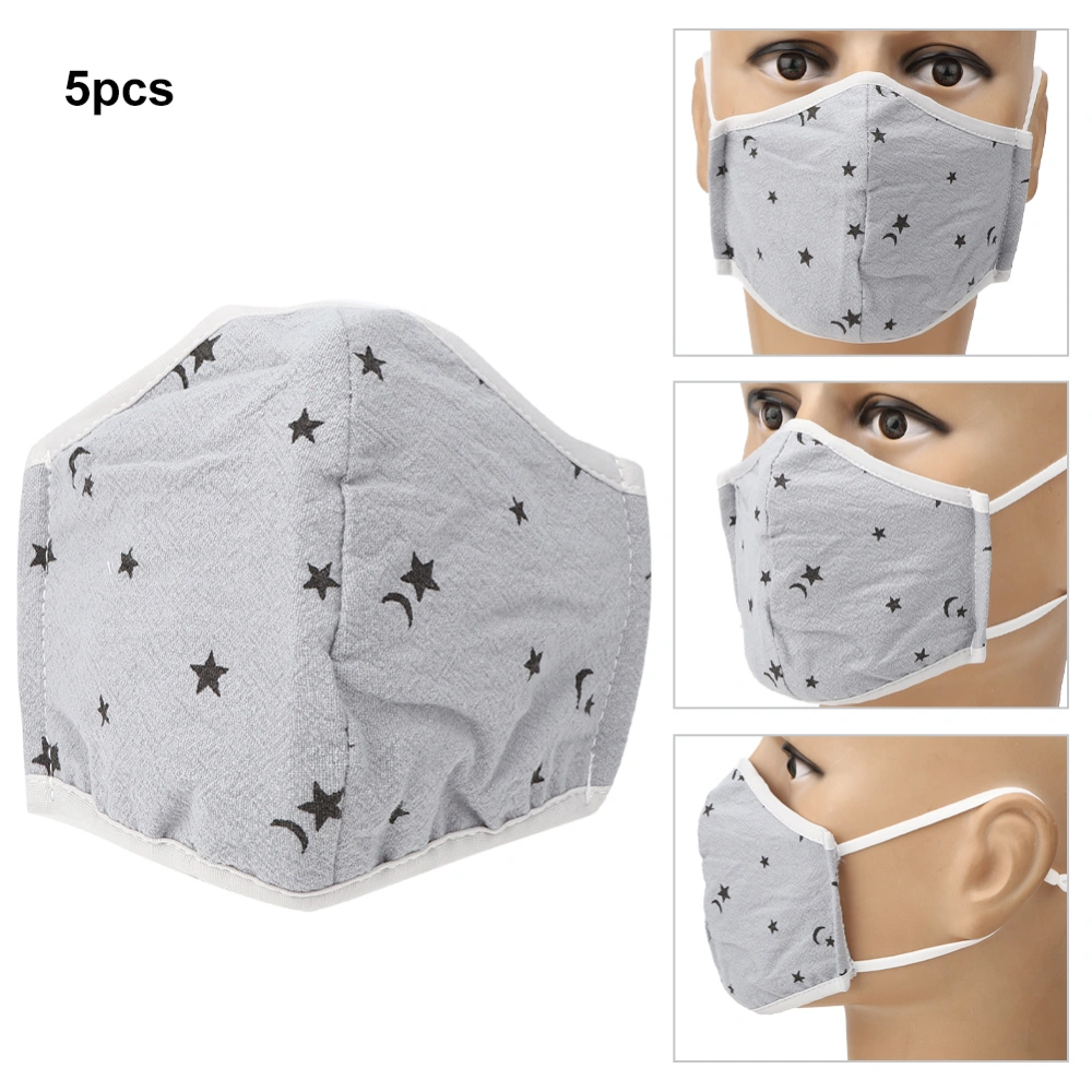 5pcs Children Anti-fog Mouth Muffle Dust Proof Washable Breathable Mouth CoverGray