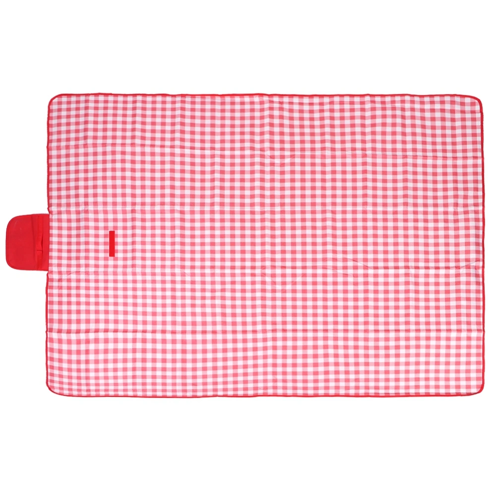 Picnic Mat Pad Waterproof Moisture Proof Picnic Blanket for Outdoor Camping Red White Grids(195x200cm )