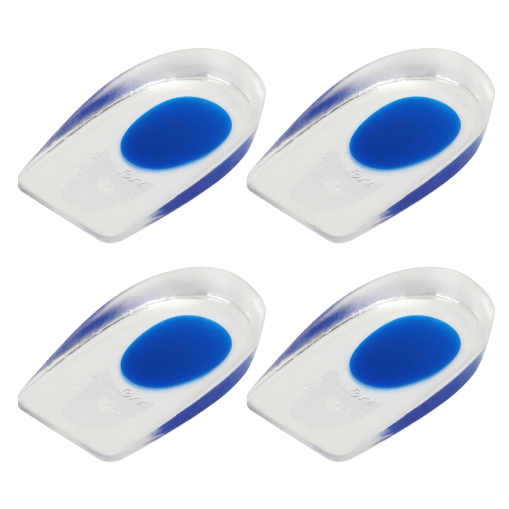 2 Pairs Men Soft Silicone Massage Heel Cushion Foot Pain Relief Shoe Pad Height Increase Insole