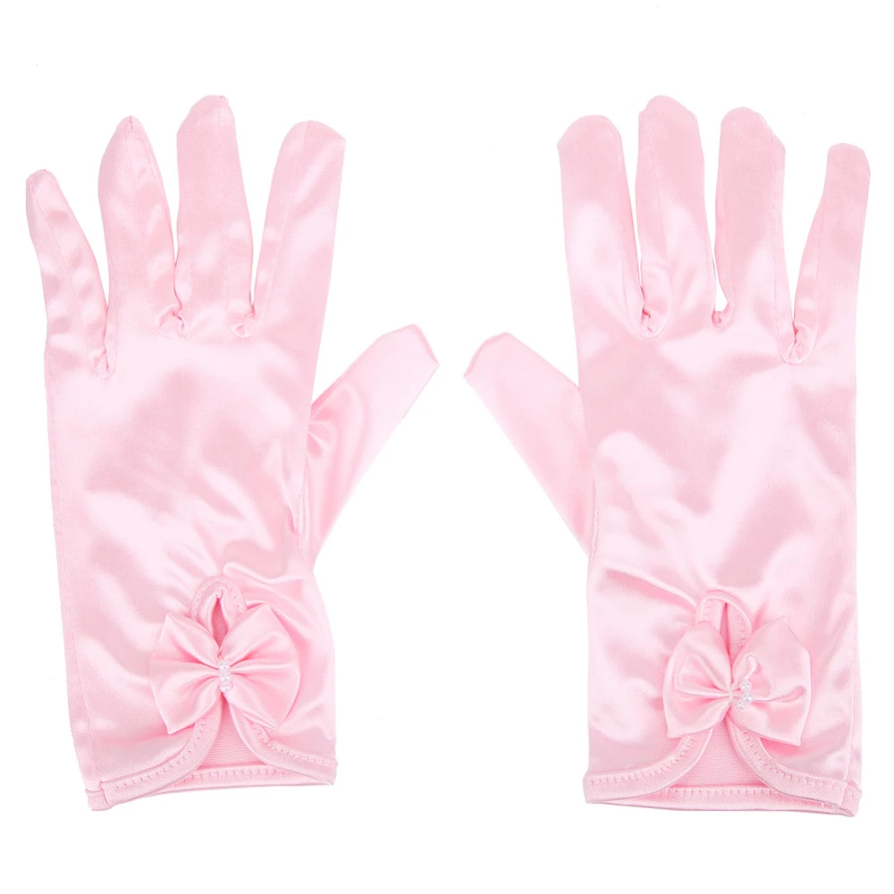 Cute Girls Princess Dress Up Gloves Mittens Cosplay Party Costumes Accessories Birthday Xmas GiftsPink