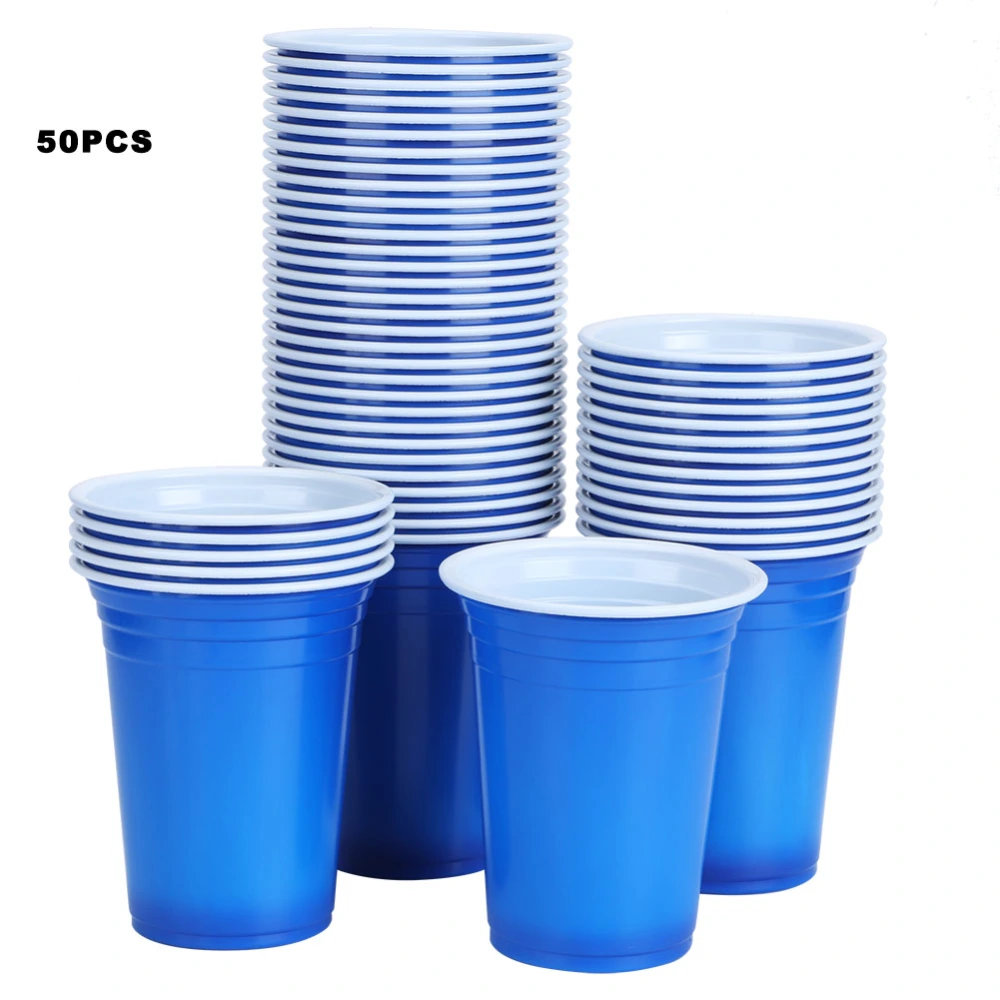 50Pcs 360ml Disposable Party Cups Plastic Cup Party Game Supplies for Bar Barbecue PicnicBlue 360ml