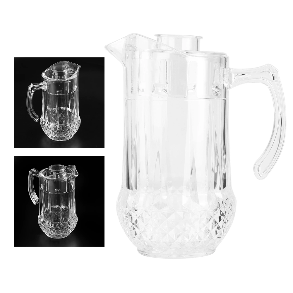 1300ml Acrylic Cold Water Jug Draft Beer Pot Duckbill Kettle with Lid for KTV Bar Hotel