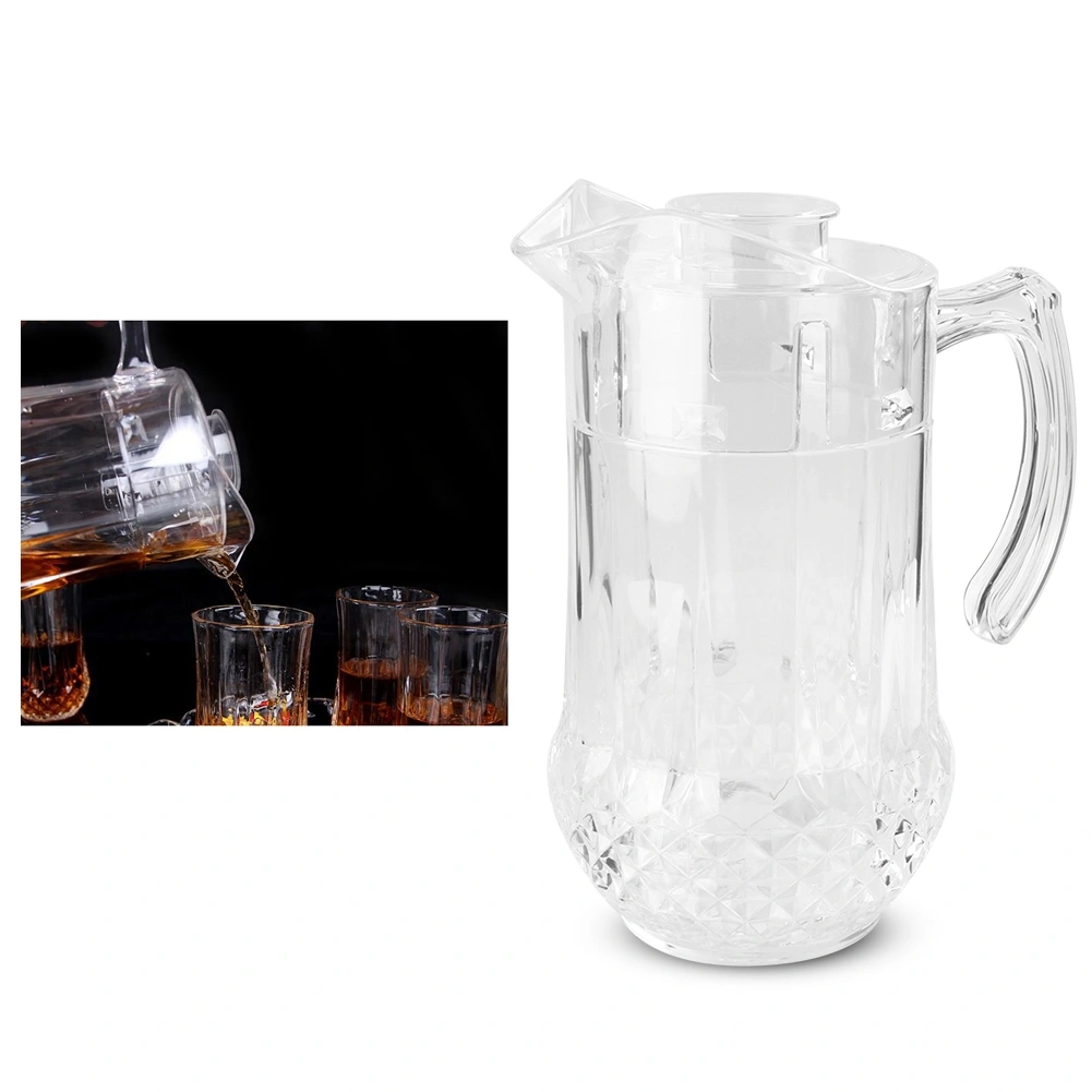 1300ml Acrylic Cold Water Jug Draft Beer Pot Duckbill Kettle with Lid for KTV Bar Hotel