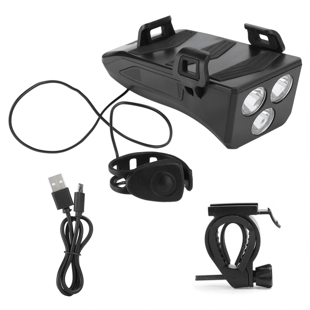 Multifunctional USB Rechargeable Bicycle Light Headlight Horn Light Charging Holder 4 in 1