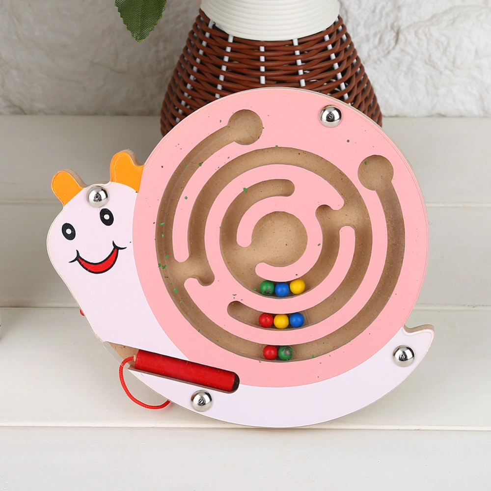 Wooden Magnetic Maze Educational Intellectual Kids Toy Puzzle Game Pen Gift #Snail