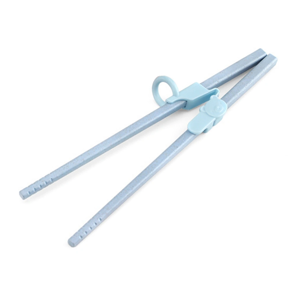 3Pcs Detachable Training Chopsticks Helper Learning Eating Tool for Kid Baby Beginner (Blue)