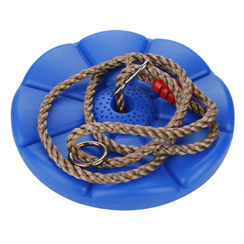 Children Swing Disc Toy Kids Round Rope Swings Outdoor Entertainment Activity（Blue Petals）