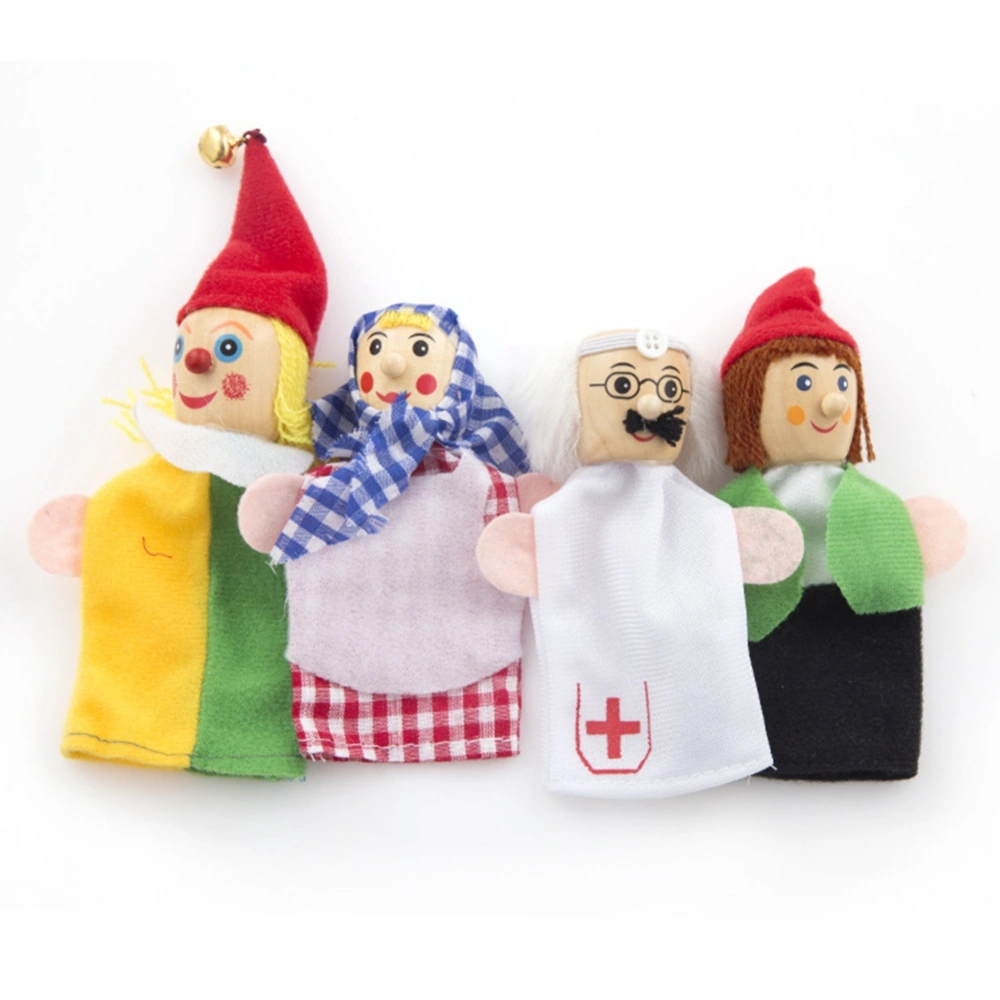 Baby Kids Colorful Finger Puppet Small Cartoon Doll Storytelling Educational Toys (4Pcs/Set A)