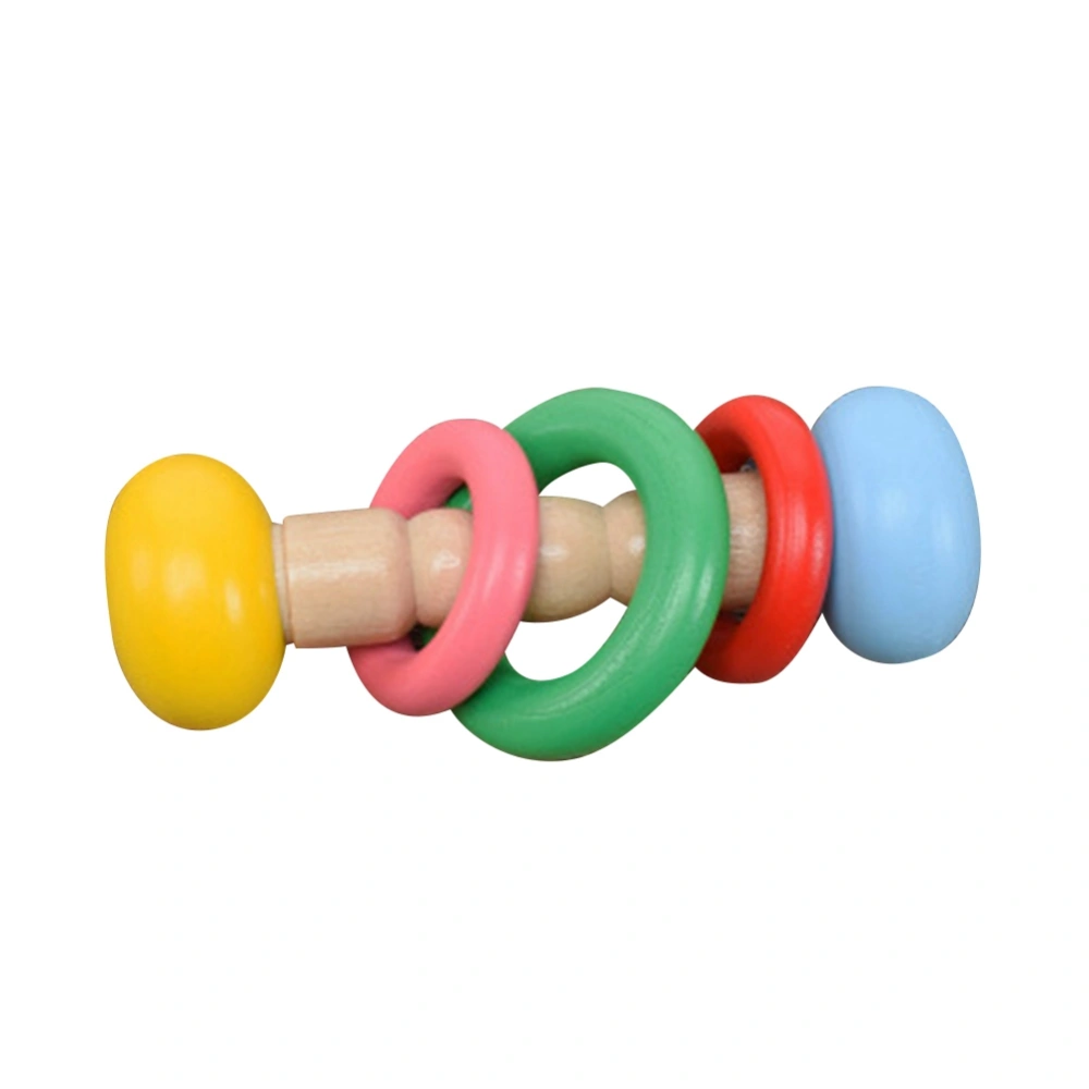 Safe Reusable Wooden Grasping Rolling Bell Toy for Kid Child Learning Intellectual Toys(1#)