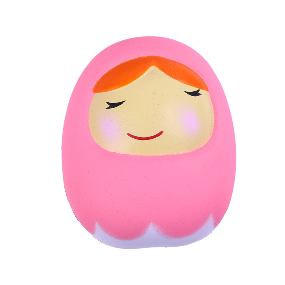 Cute Matryoshka Doll Slow Rising Squishes Soft Squeeze Pressure Relief Toy Pink