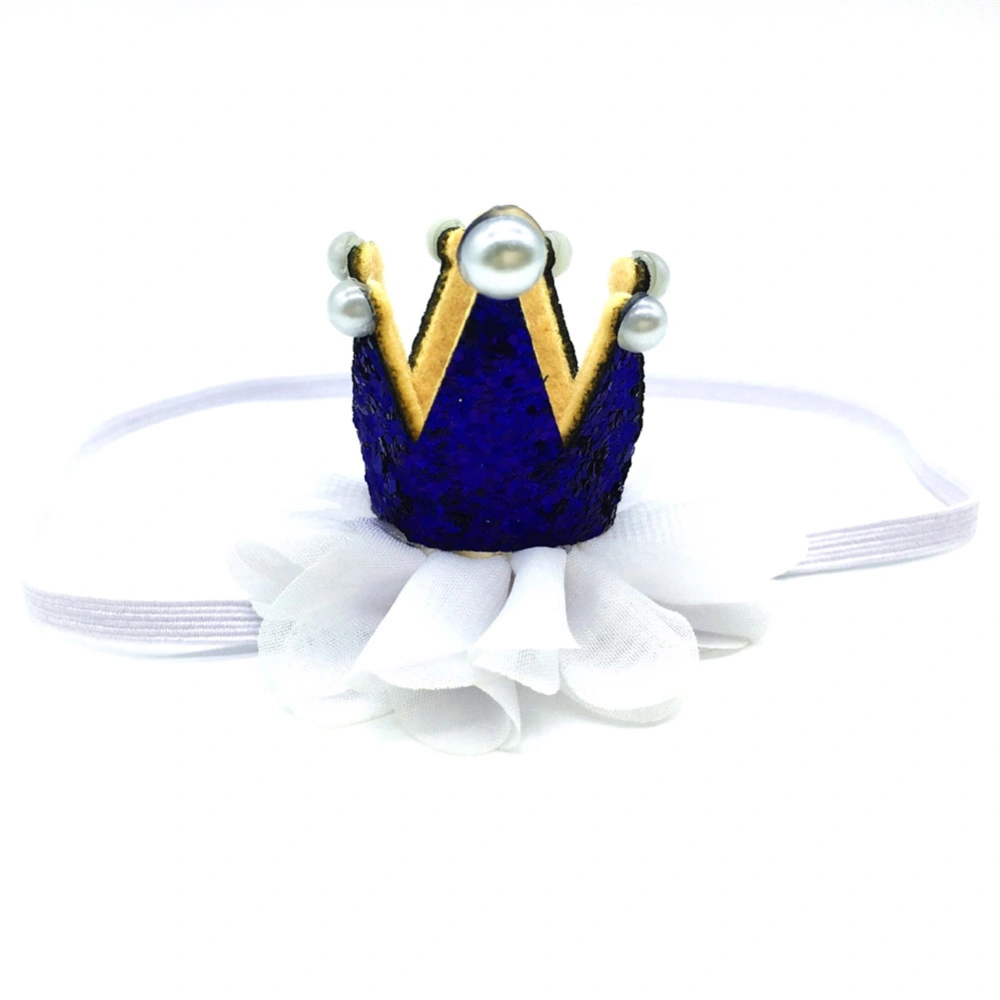 Kids Girl Baby Headband Toddler Stereo Crown Flower Hair Band Headwear White Blue