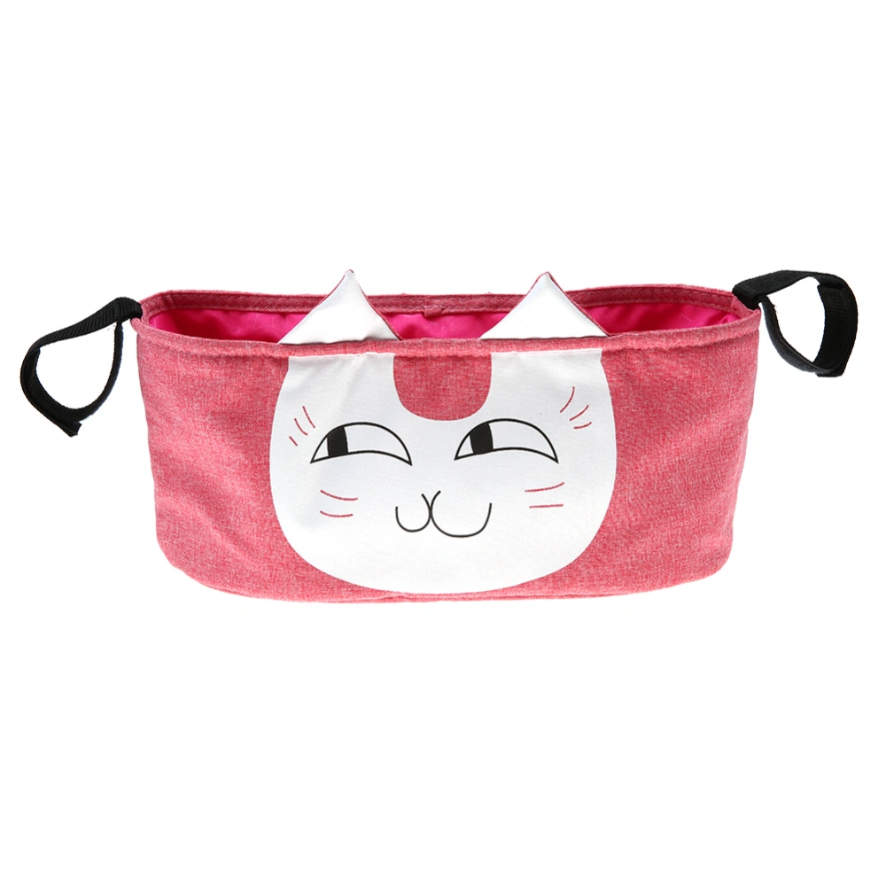 Baby Stroller Bag Large Capacity Hanging Nappy Bag Pram Pushchair Organizers Pink Cat