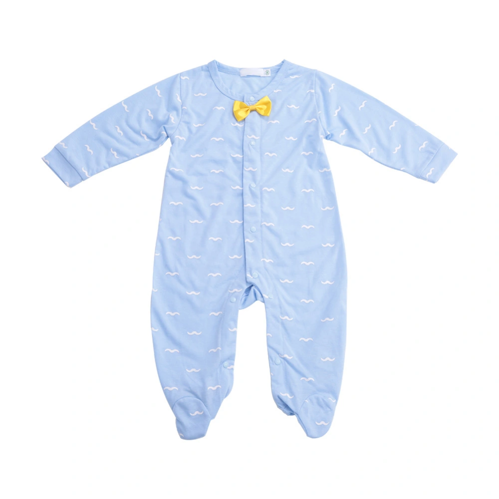 Baby Long Sleeve Jumpsuit Infant Moustache Printing Newborn Autumn Cotton Clothes(90cm)