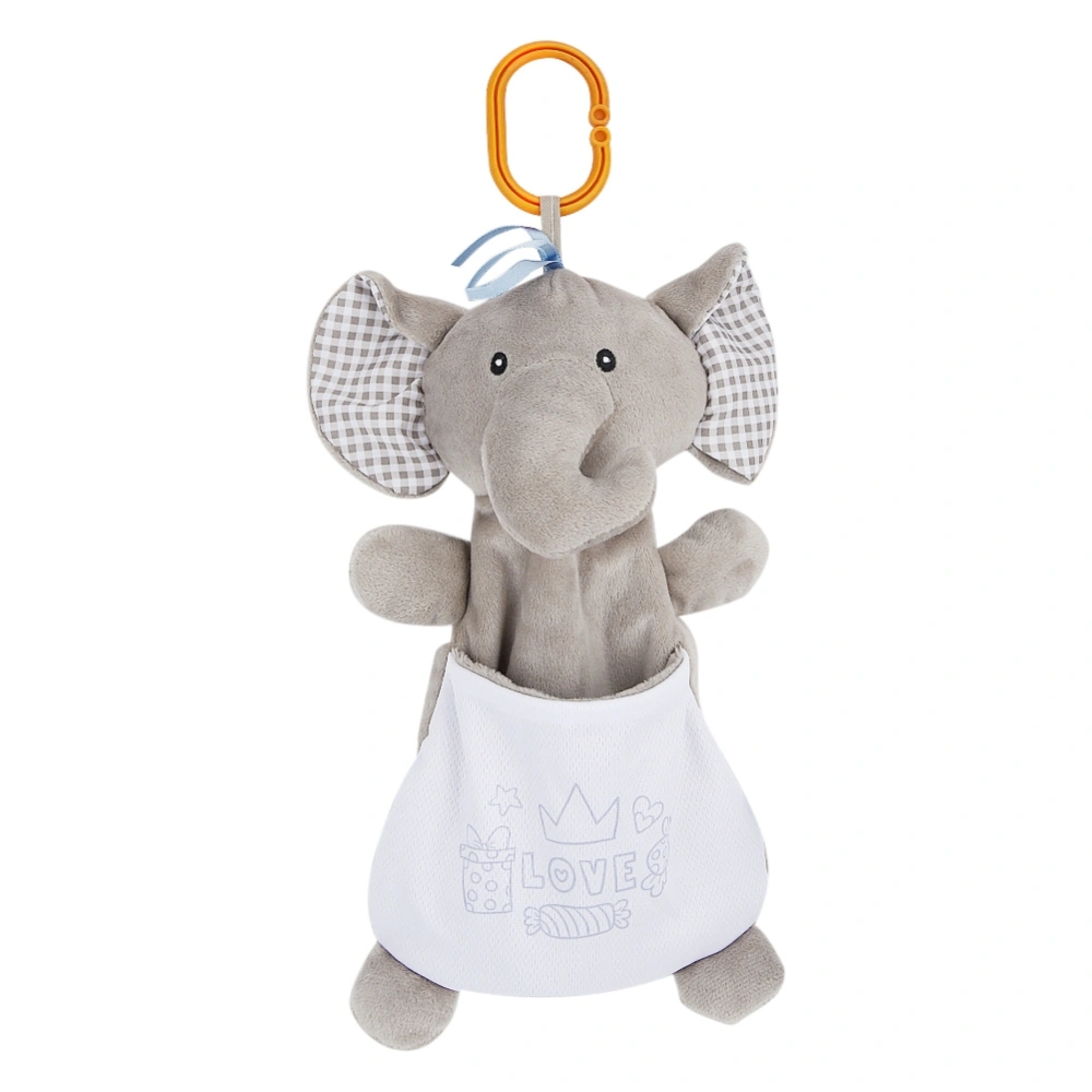 Cartoon Plush Soothing Towel,Comfort Storage Bag Towel Doll For Newborns(Gray)