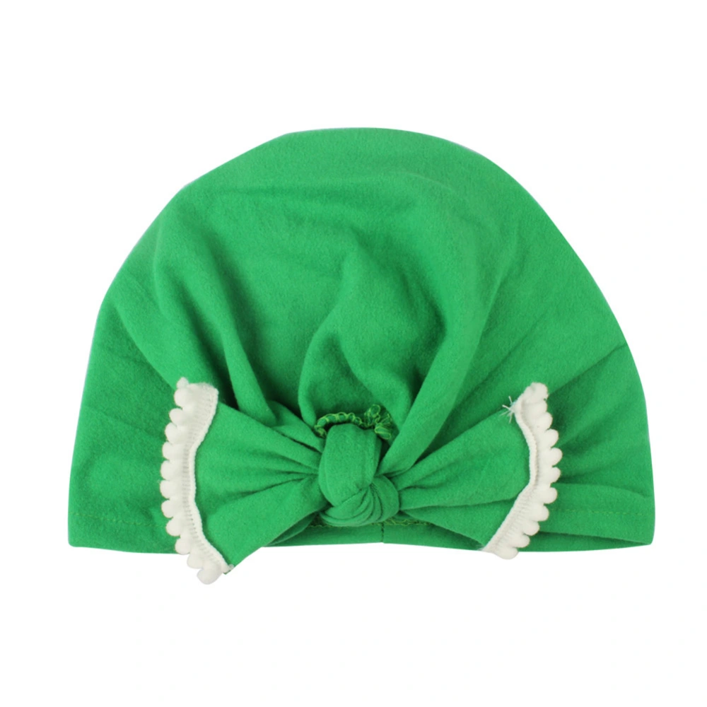 Newborn Baby Soft Turban Hat with Bowknot Cute Infant Headwear(Green)