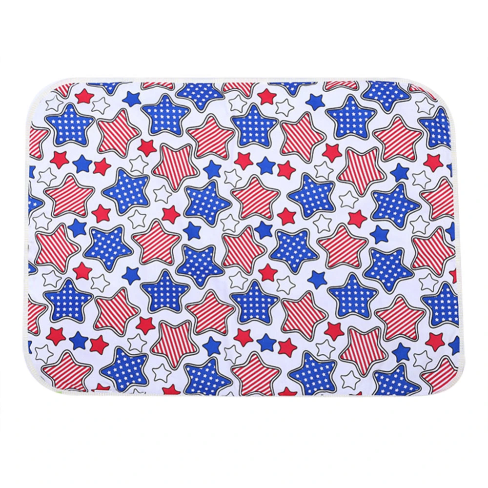 Baby Waterproof Cotton 3 Layers Infant Diaper Pad (Blue Star)