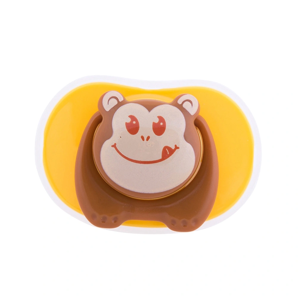 Cartoon Baby Newborn Silicone Pacifier Thumb Type Appease Nipple(Yellow,Round Head Orangutan)