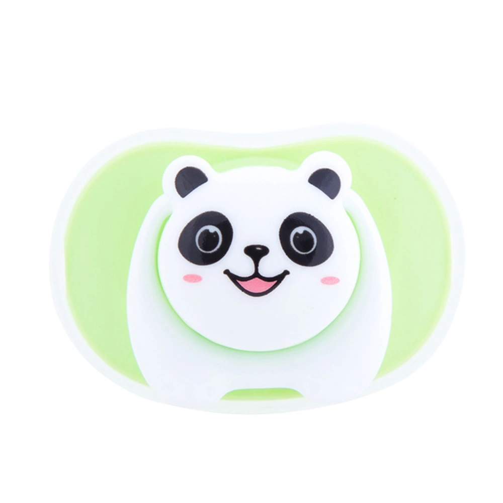 Cartoon Baby Infant Newborn Silicone Pacifier Thumb Type Appease Nipple(Green,Flat Head Panda)