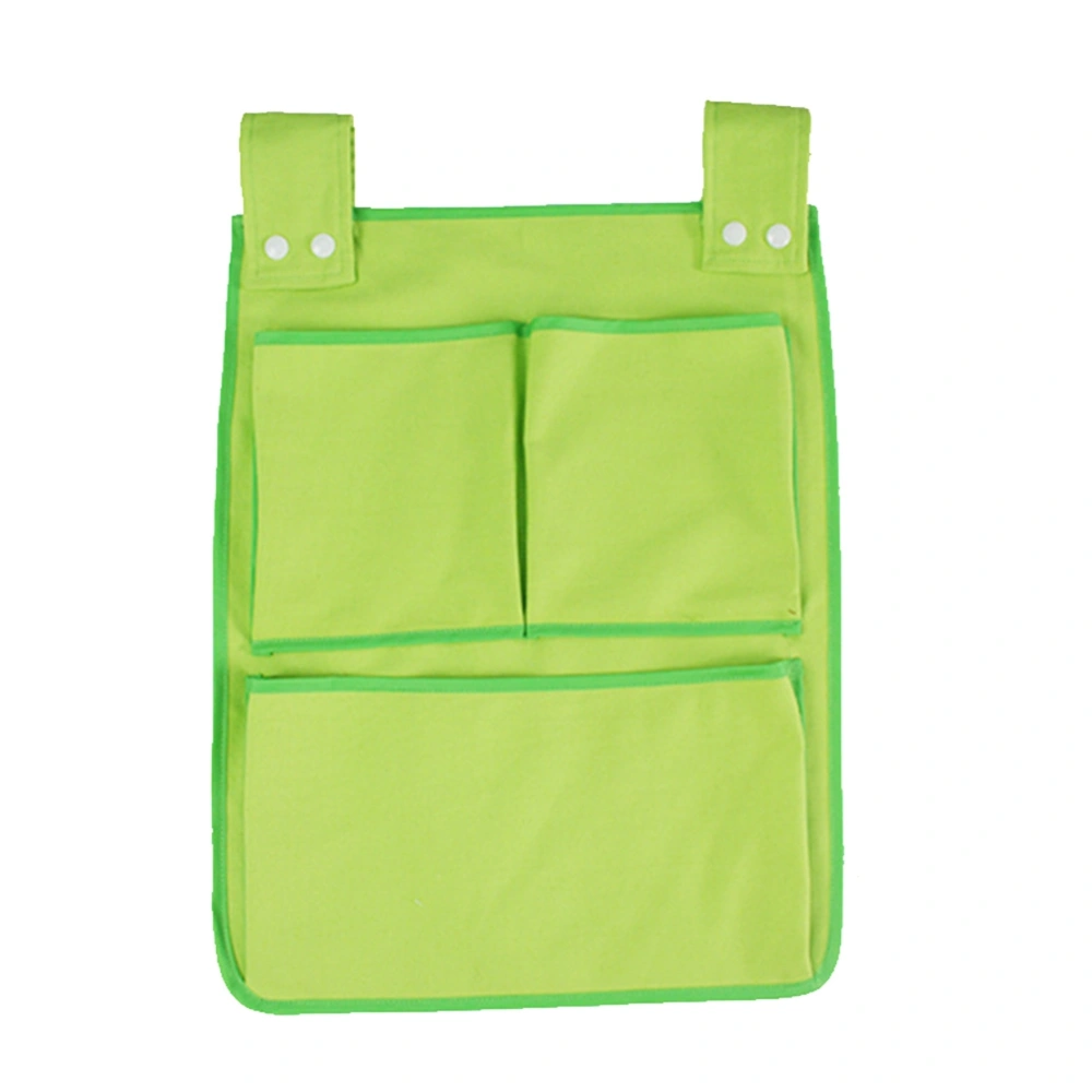 Kids Baby Canvas Crib Hanging Bag Multi Layer Diaper Storage Bags Stroller Accessories(Green)