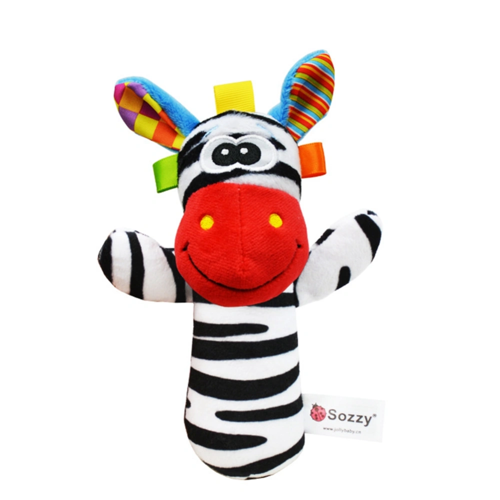 Cute Animal Baby Hand Bell Rattle Stick Infant Newborn Children Funny Plush Toys(Donkey)