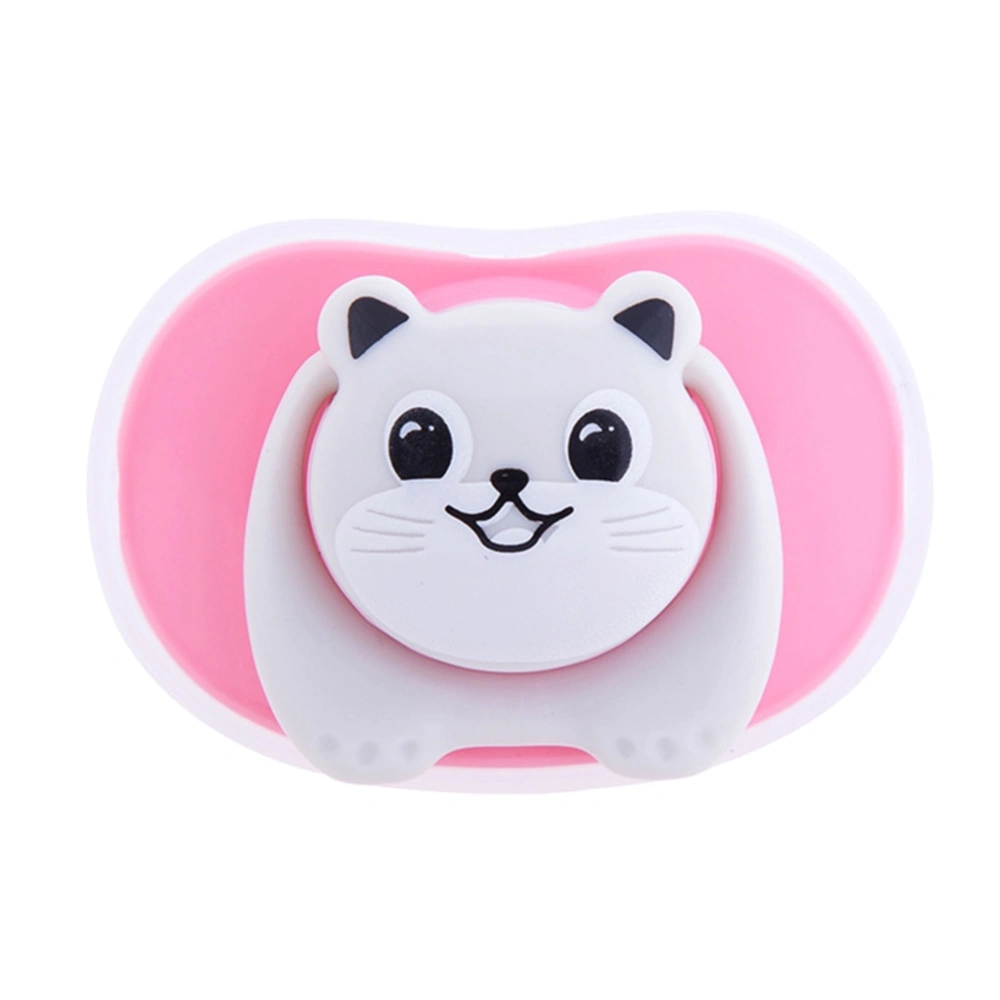 Cartoon Baby Infant Newborn Silicone Pacifier Thumb Type Appease Nipple(Pink, Flat Head Cat)