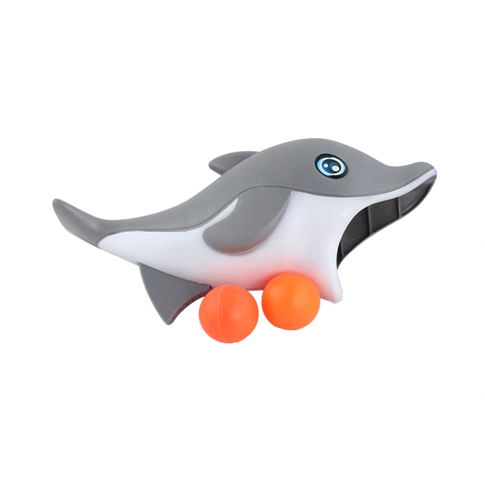 Parent child Interaction Cartoon Launching Ball Pong Ball Game Toy (Gray Dolphin)