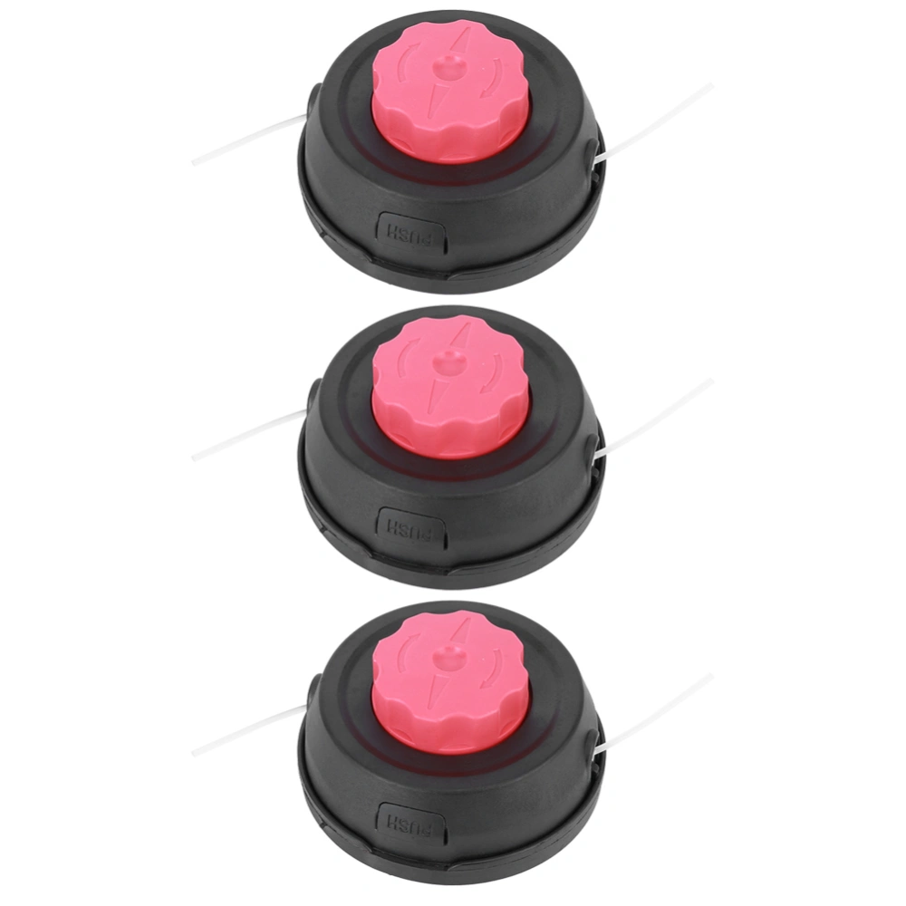 3Pcs/Box Universal Lawn Mower Trimmer Head with Trimmer Line Replacement Garden AccessoryH‑16 Black and Red