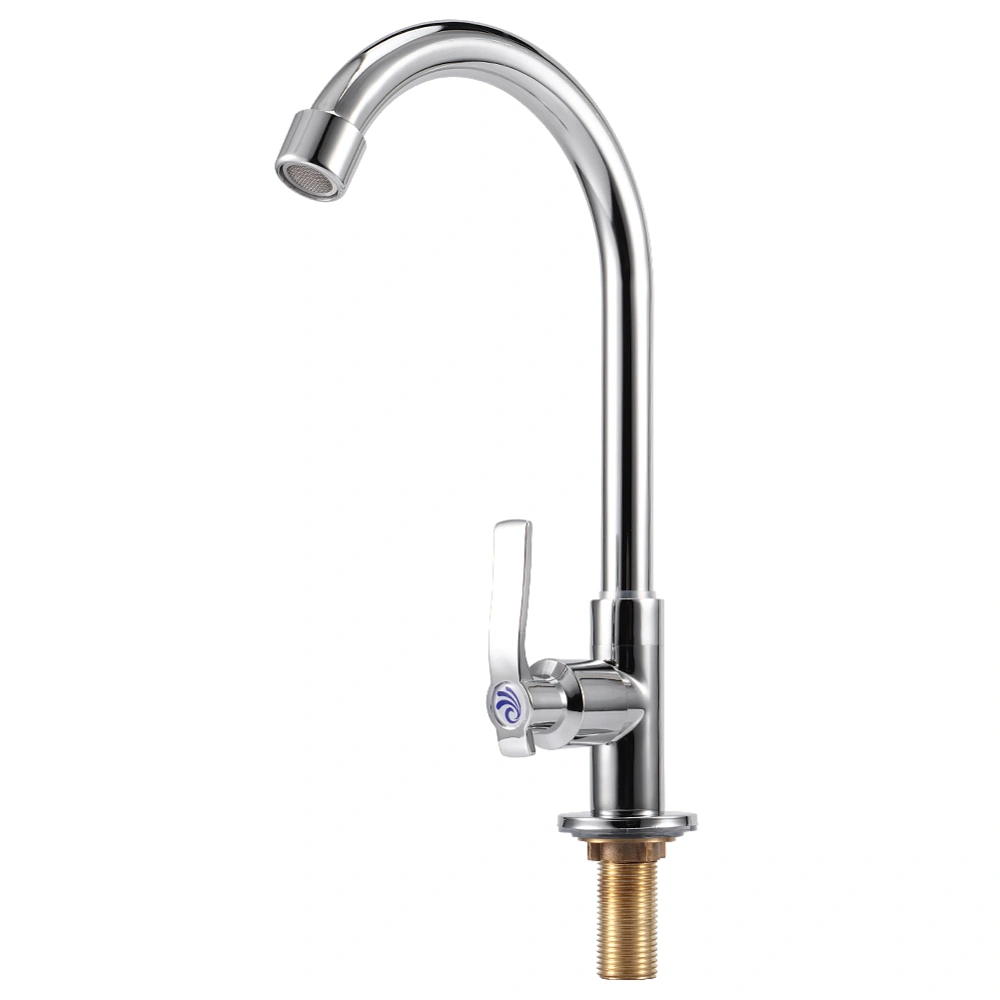 G1/2in Male Thread Zinc Alloy Kitchen Basin Sink Water Faucet Tap for Home Restaurant Silver