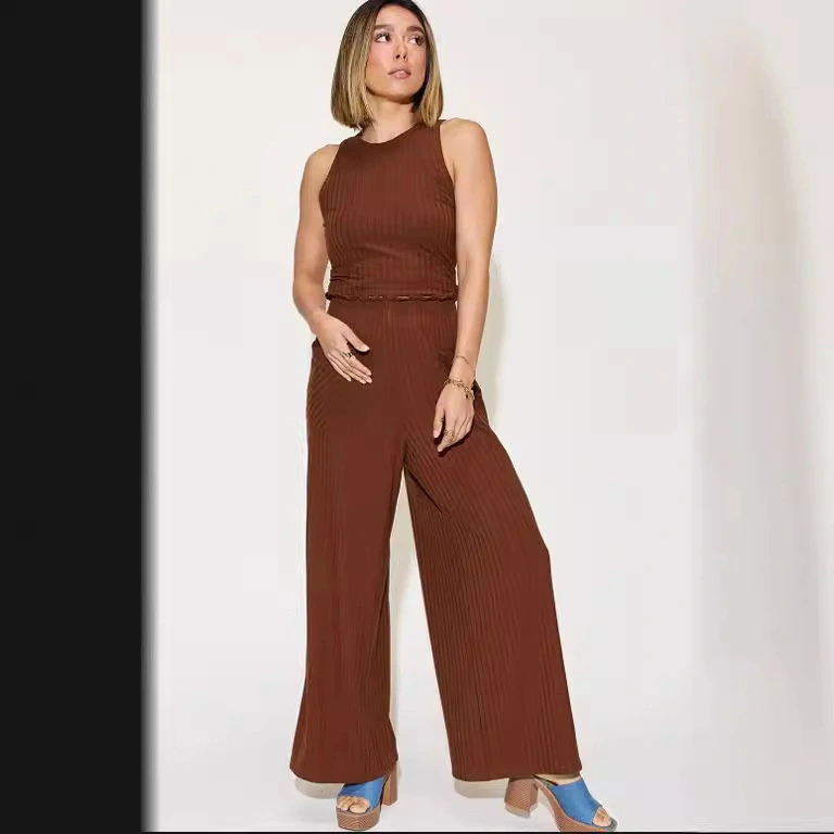 Outstation Fashion Casual Vest Wide Leg Pants Suit