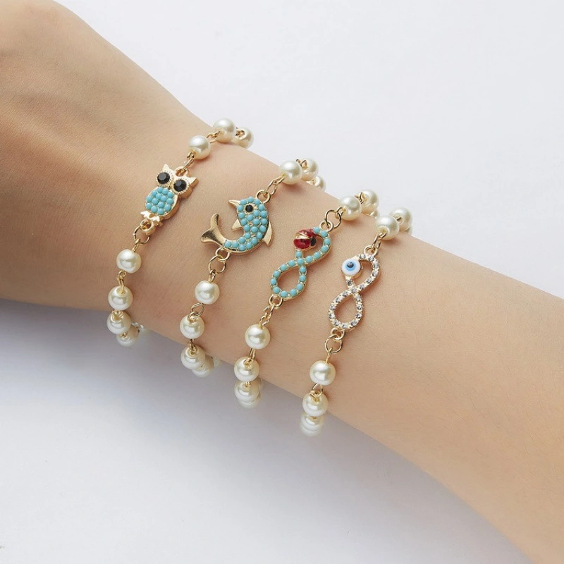 Hollow Rhinestone Pearl Bracelet Multi-style Adjustable