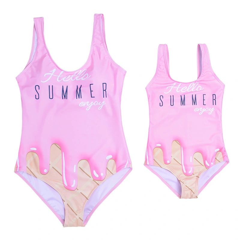 Cross Border Foreign Trade New Girl's One Piece Printed Cute Bikini Swimsuit Factory In Stock Wholesale Spot