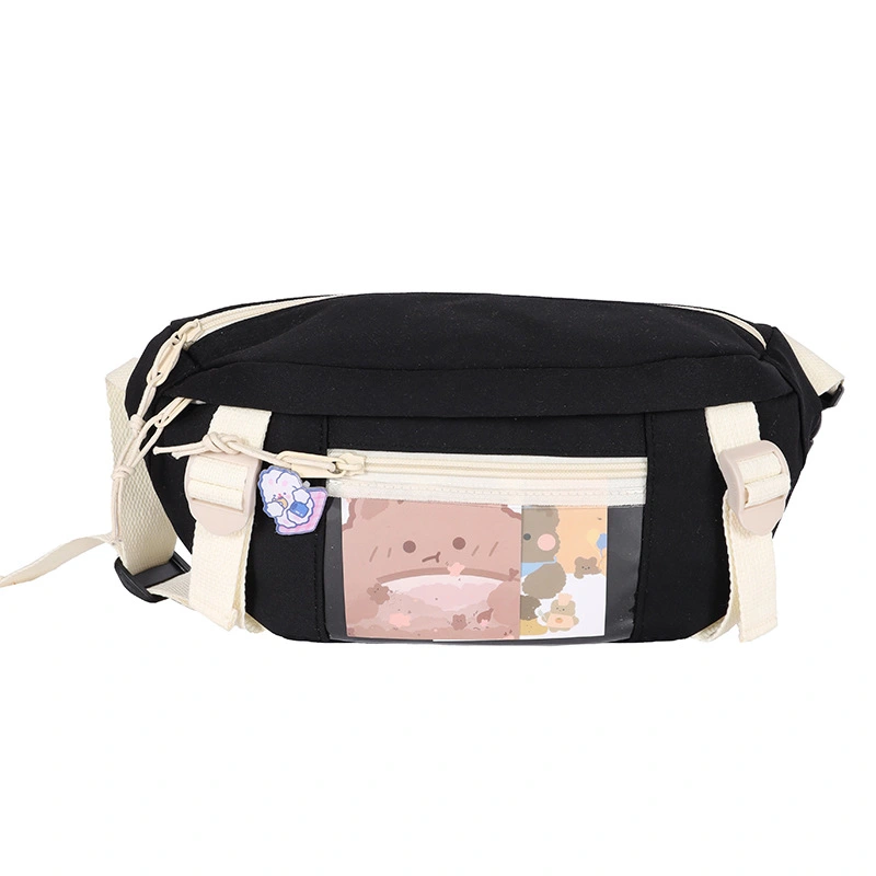Cute Cartoon Girl Student Transparent Messenger Bag
